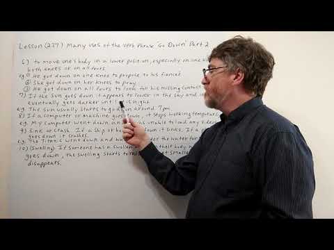 Tutor Nick P Lesson (237) Part 2  Many Uses of the Verb Phrase  " Go Down "