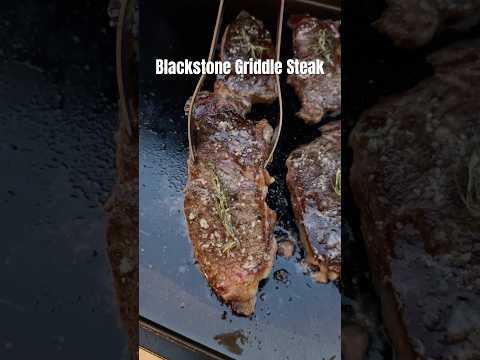 How to Cook Steak on the Blackstone Griddle!🥩 #steak #griddle #griddlerecipes #blackstonegriddle