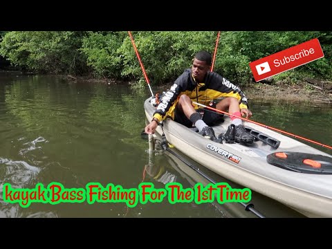 Kayak Bass Fishing For The 1st Time !! ( Catching Bass )