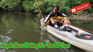 Kayak Bass Fishing For The 1st Time !! ( Catching Bass )