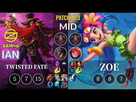 OZ Ian Twisted Fate vs Zoe Mid - KR Patch 11.3