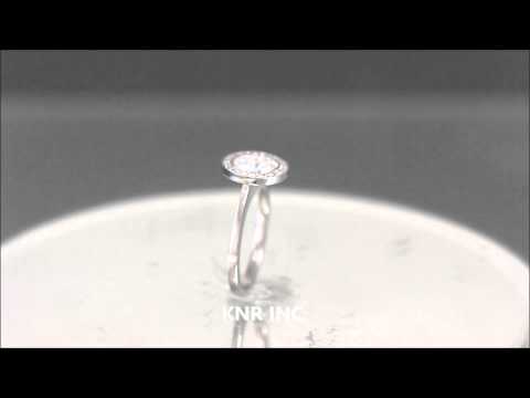 14K WHITE GOLD ROUND CUT DIAMOND ENGAGEMENT RING BEZEL SET 1.45CTW - KNR INC - 730