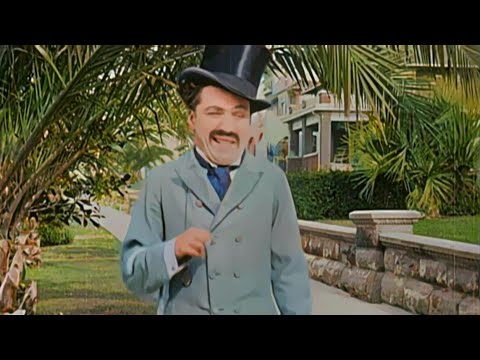 First Charlie Chaplin Film Making a Living 1914: 4K 60 FPS A.I. Colorized old Film Restoration