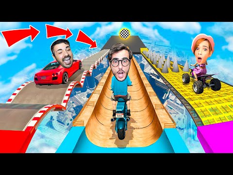 LA MEGA RAMPA NOOB VS PRO VS GOD DI GTA 5!