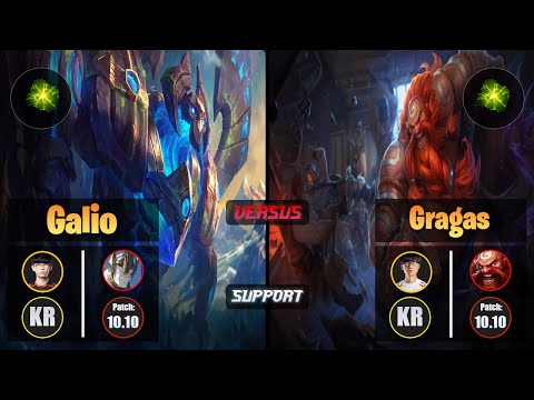 Irove GALIO (Support) [Aftershock] VS Effort GRAGAS - Grandmaster KR Patch 10.10