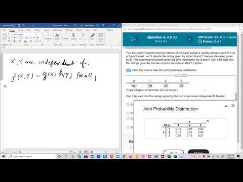 Probability and Statistics Lesson 51:  Checking Independence or Dependence of Discrete Variables