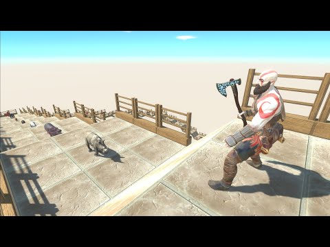 KRATOS DEATH FALL - Animal Revolt Battle Simulator