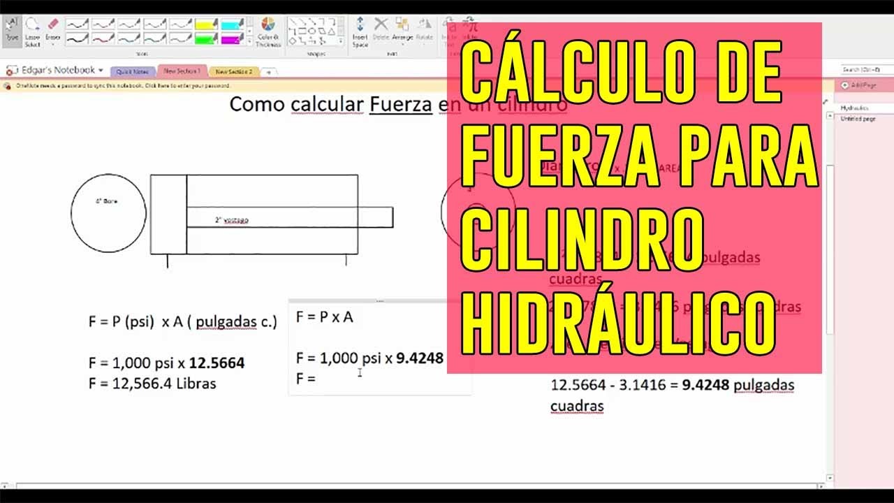 Como calcular Fuerza Hidráulica en un cilindro