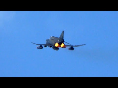 F-4 Phantoms in Full Afterburner High Speed Pass [4K]