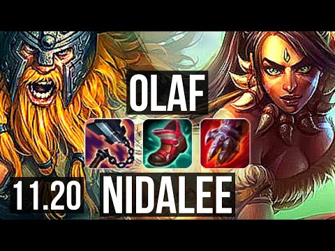 OLAF vs NIDALEE (JUNGLE) | 12/1/5, Legendary, 700+ games | EUW Master | v11.20