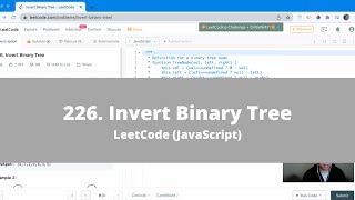 YouTube video 'How To Solve "226  Invert Binary Tree" on LeetCode - JavaScript Easy'