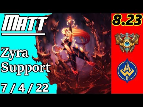 GGS Matt as Zyra Support - S8 Patch 8.23 - NA Challenger - Full Gameplay