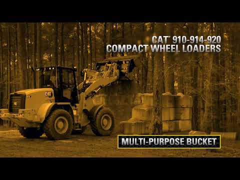 Cat® Multi-Purpose Bucket for Compact Wheel Loaders at Work