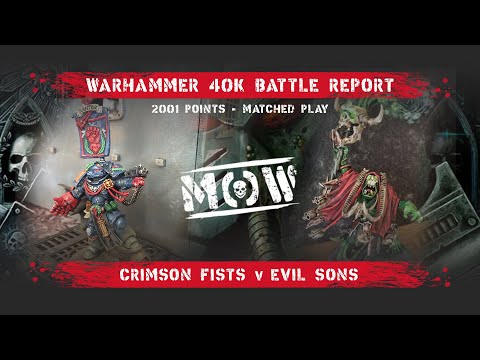 Warhammer 40K. Crimson Fists v Evil Sons. 2001 points, Matched Play. Orks v Space Marines