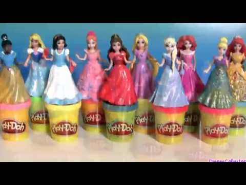 Disney Princess Play-Doh MagiClip Coleção Merida Belle Ariel Elsa Anna - Massinha play doh