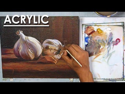 Garlic Realistic Still life Painting in Acrylic