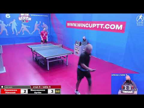 Корниенко Николай 0-3 Максименко Артём Турнир Восток 7 WINCUP 27.10.2021 Прямой эфир. Зал 6