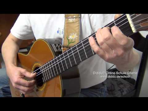 Didldu Schule Gitarre - Das tiefe H - Erste Übungen - Wir spielen alles mit Daumenanschlag !