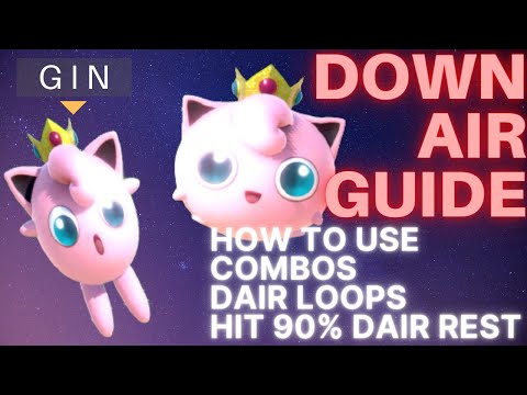 ADVANCED DOWN AIR GUIDE - JIGGLYPUFF BEST AERIAL MOVE - SUPER SMASH BROS ULTIMATE