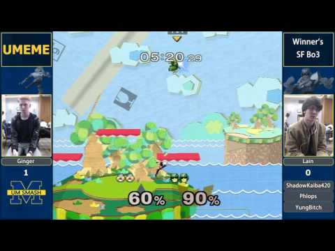 UMeMe 43 - Ginger (Sheik, Falco) vs Lain (Marth, Falcon) - WSF