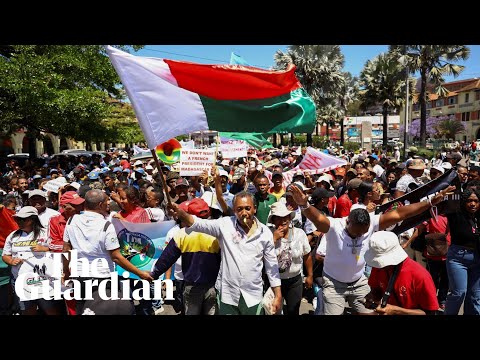 Anti-government protesters in Madagascar celebrate president's impeachment