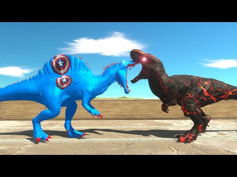 CAPTAIN AMERICA Spinosaurus MOUNTAIN DEATH CLIMB ► Animal Revolt Battle Simulator
