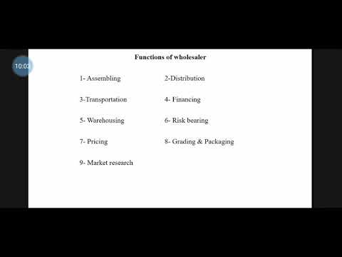 Channels of Distribution - Wholesaler (Merchant Middle Man)