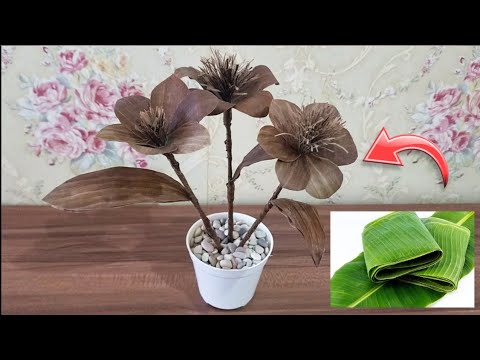 Creative Ideas Flower from Banana Leaves