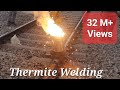 Thermite welding process for joining railway tracks #indian #railway #welding