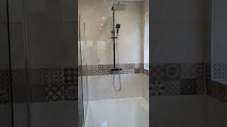 Toilet and shower room converted to big bathroom.