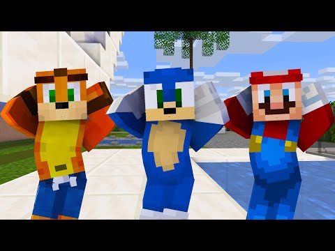 MONSTER SCHOOL : CHICKEN WING MEME SONIC, MARIO, CRASH - MINECRAFT ANIMATION