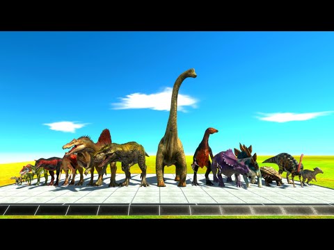 Which one is the fastest #2 | Dinosaur Race Through Blocks - Animal Revolt Battle Simulator (ARBS)