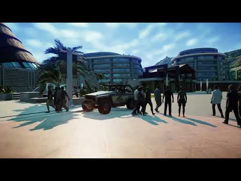 Busy Day on the main street of Isla Tacano (Jurassic World Evolution)