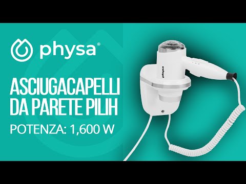 Video - Asciugacapelli da parete - 1600 W - Bianco