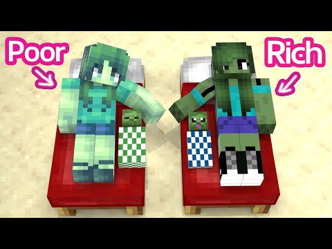 Monster School : Baby Zombie Rich and Poor - Life Story - Minecraft Animation