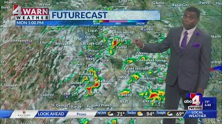 Thunderstorm chances continue to start out the week