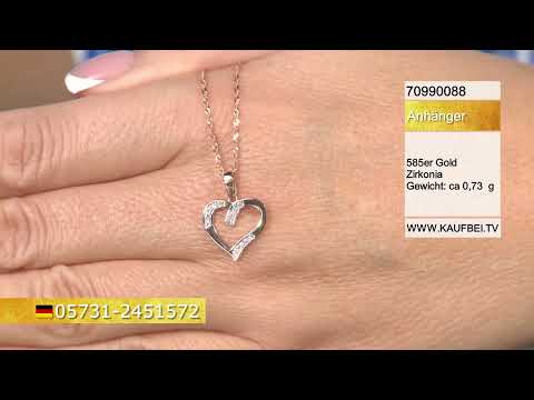 Heart pendant in 585 rose gold with cubic zirconia Heart pendant in 585 rose gold with cubic zirconia
