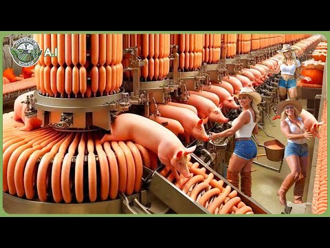 How Billion Tons of Sausages Are Made - Massive Production Sausages In MEGA Factory