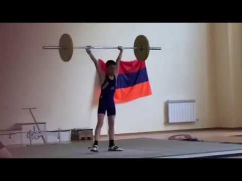 Tigran Margaryan jerk 50kg  13y weight 39kg