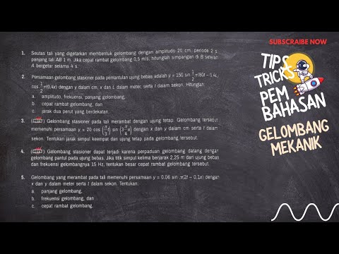 Seutas tali yang digetarkan membentuk gelombang dengan amplitudo 20 cm