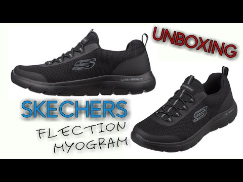 Unboxing sepatu skechers FLECTION MYOGRAM dijepang Feito no Vietnã