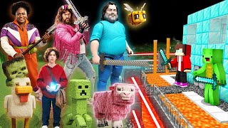 STEVE and ALL Characters from NEW Minecraft Movie vs Security House JJ and Mikey in Minecraft Maizen
