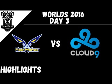 FW vs C9 Highlights Worlds 2016 Day 3 Group B Flash Wolves vs Cloud9
