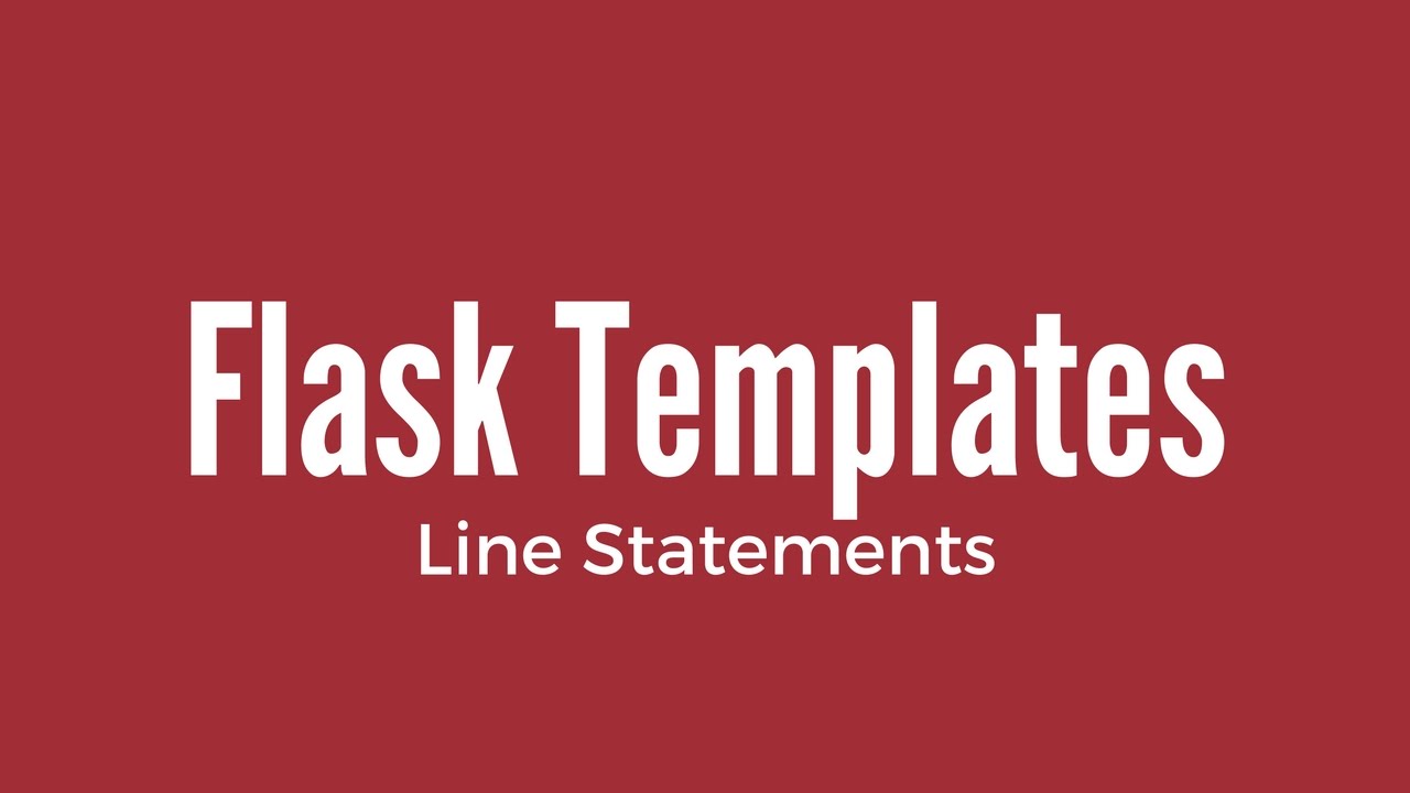 How to Use Jinja Line Statements in Flask