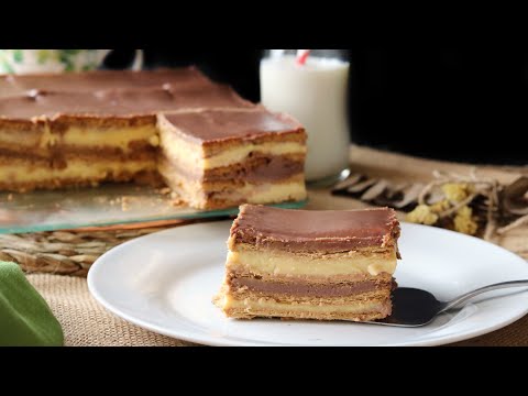 Tarta de la abuela, sin horno | Tarta de chocolate, galletas y flan
