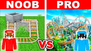 Minecraft NOOB vs PRO: MONTAÑA RUSA Más Increíble en Reto de Construcción