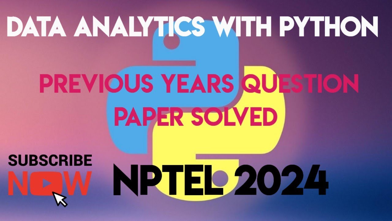 Data Analytics With Python | Previous Years Quiz Assignment Solved | NPTEL 2024 | SWAYAM |