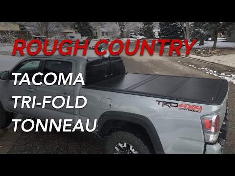 16-21 Toyota Tacoma -- Rough Country Low Profile Hard Tri-Fold Tonneau Cover - INSTALLATION & REVIEW
