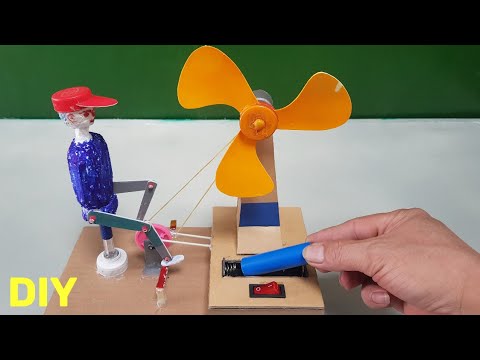 Amazing fan video / Very interesting with the homemade foot-pedal fan toy.