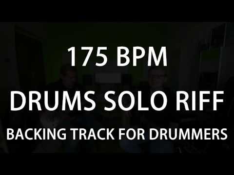 Drums solo riff #1 FAST 175bpm - Backing Track FOR DRUMS Live
